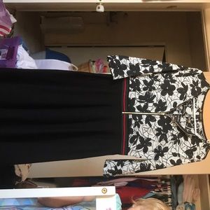 Black and White Floral printed dress